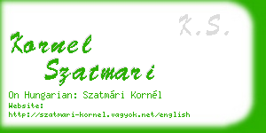 kornel szatmari business card
