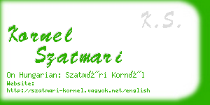 kornel szatmari business card